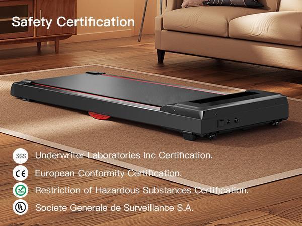 UMAY Fitness Under Desk Treadmill, High Definition Big Screen Walking Pad for Home Small, 2.5 HP Quiet Brushless, 265 LBS Capacity