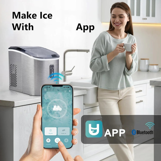 ☀️Summer Clearance Blowout! Just $39.99 🧊Auto-Cleaning 10'' Nugget Ice Countertop Ice Maker