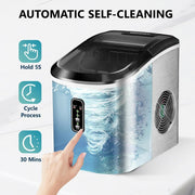 ☀️Summer Clearance Blowout! Just $39.99 🧊Auto-Cleaning 10'' Nugget Ice Countertop Ice Maker