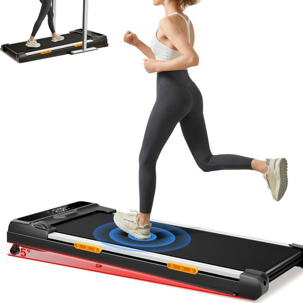 UMAY Fitness Under Desk Treadmill, High Definition Big Screen Walking Pad for Home Small, 2.5 HP Quiet Brushless, 265 LBS Capacity
