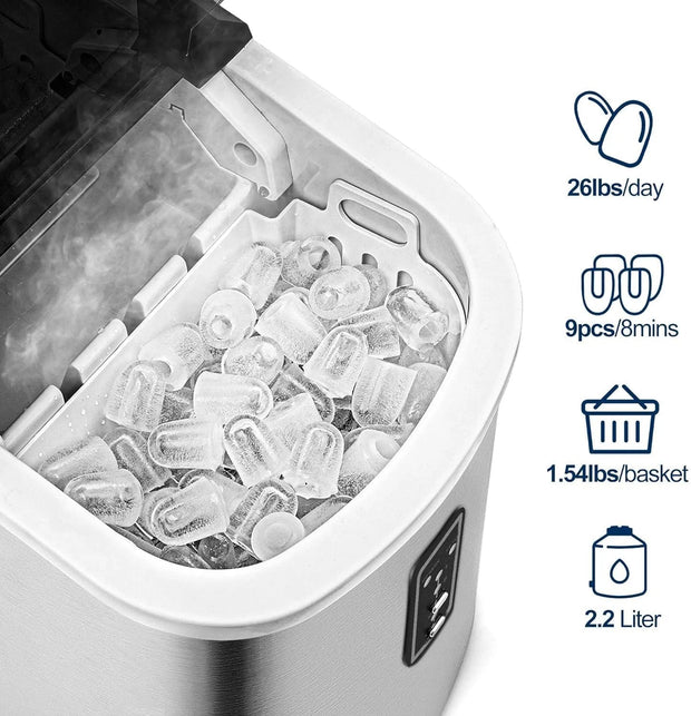 ☀️Summer Clearance Blowout! Just $39.99 🧊Auto-Cleaning 10'' Nugget Ice Countertop Ice Maker
