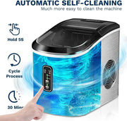 ☀️Summer Clearance Blowout! Just $39.99 🧊Auto-Cleaning 10'' Nugget Ice Countertop Ice Maker