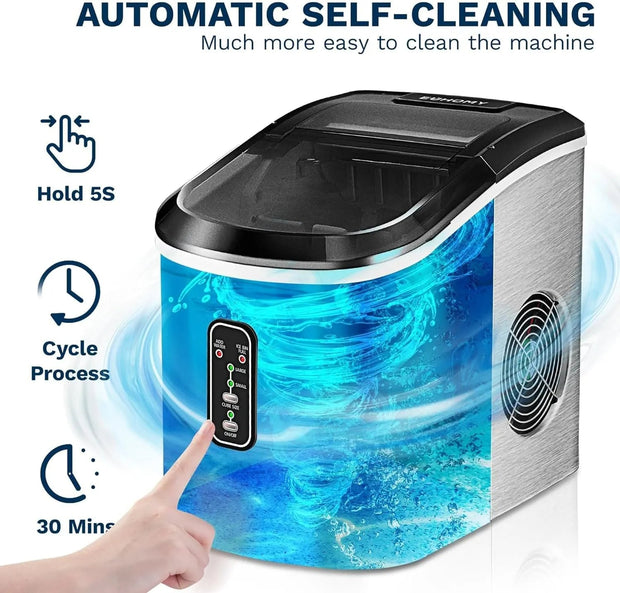 ☀️Summer Clearance Blowout! Just $39.99 🧊Auto-Cleaning 10'' Nugget Ice Countertop Ice Maker