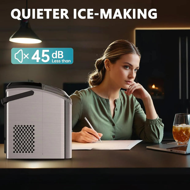 ☀️Summer Clearance Blowout! Just $39.99 🧊Auto-Cleaning 10'' Nugget Ice Countertop Ice Maker