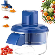 Automatic Fruit & Veggie Peeler – Multi-Functional Apple, Pear, Potato Cutter & Slicer, Grape Peeling Machine, Automatic Garlic Peeler for Grapes, Cherry Tomatoes, Garlic (Blue)