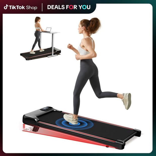 UMAY Fitness Under Desk Treadmill, High Definition Big Screen Walking Pad for Home Small, 2.5 HP Quiet Brushless, 265 LBS Capacity