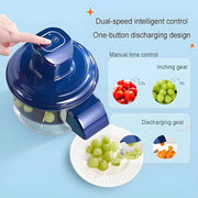 Automatic Fruit & Veggie Peeler – Multi-Functional Apple, Pear, Potato Cutter & Slicer, Grape Peeling Machine, Automatic Garlic Peeler for Grapes, Cherry Tomatoes, Garlic (Blue)