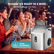 ☀️Summer Clearance Blowout! Just $39.99 🧊Auto-Cleaning 10'' Nugget Ice Countertop Ice Maker