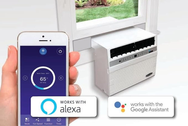 Soleus Air 12,000 BTU Window Air Conditioner with 10,000 BTU Heater, Cooling, 115 Volts, 12.5" Extra Thick Wall Compatible, Wi-Fi Enabled, Saddle Mount, and Quiet Operation in White
