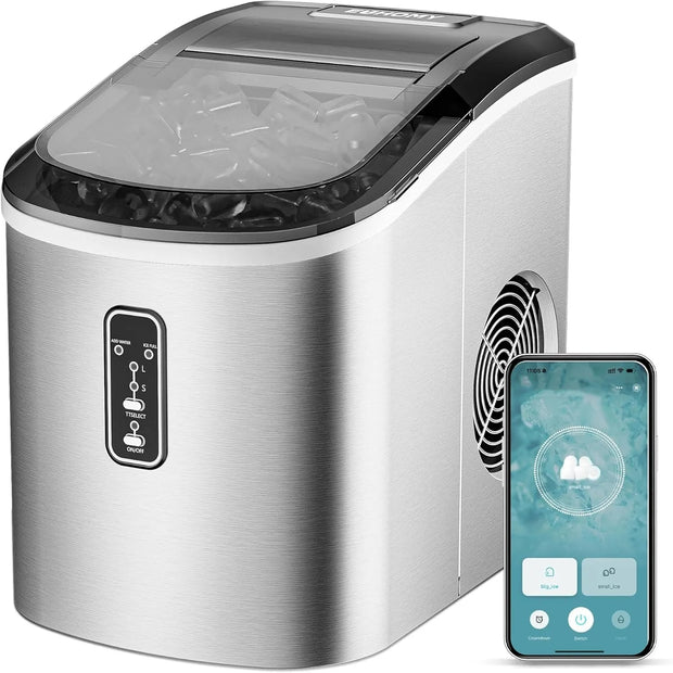 ☀️Summer Clearance Blowout! Just $39.99 🧊Auto-Cleaning 10'' Nugget Ice Countertop Ice Maker
