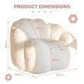 MAXYOYO Bean Bag Chair, Floral Shape Ultra Soft Faux Fur Petal Back Sofa for Adults, Single Size (Beige)