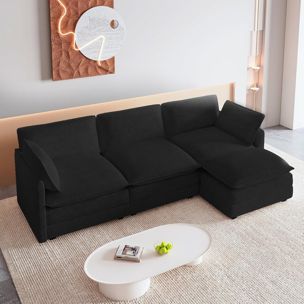 Oversized modular sofa with removable ottoman