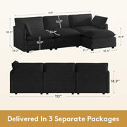Oversized modular sofa with removable ottoman