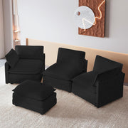 Oversized modular sofa with removable ottoman
