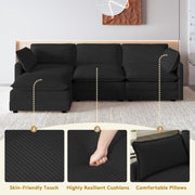 Oversized modular sofa with removable ottoman