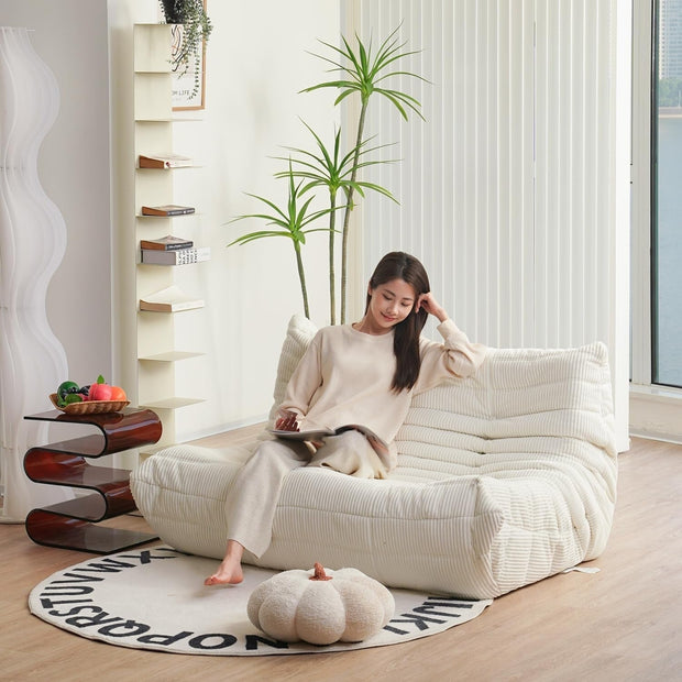 Fireside Loveseat, Loveseat, Soft, High-Quality Corduroy Floor Lounge Chair, Foam Sofa, Decorative Chair