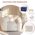 MAXYOYO Bean Bag Chair, Floral Shape Ultra Soft Faux Fur Petal Back Sofa for Adults, Single Size (Beige)