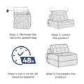 MAXYOYO Corduroy Sofa Bed - Convertible Sleeper Chair with Back Support