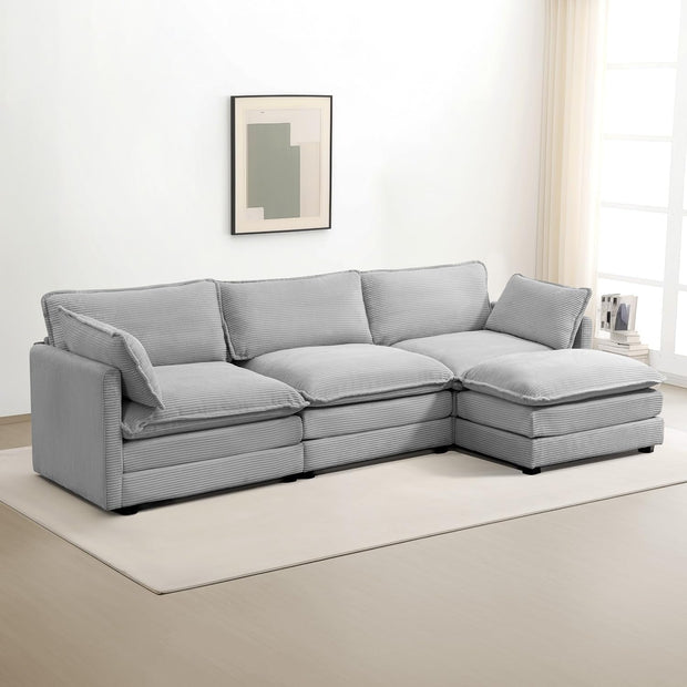 Oversized modular sofa with removable ottoman