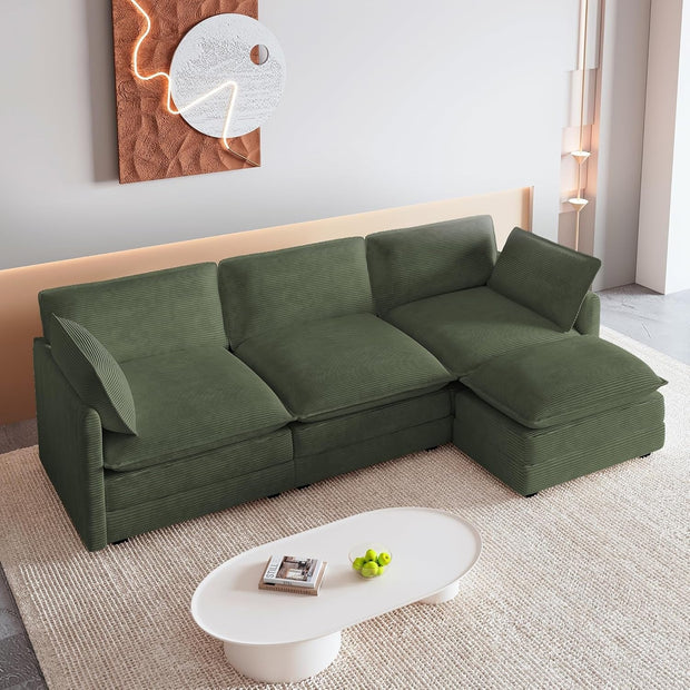 Oversized modular sofa with removable ottoman