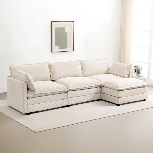 Oversized modular sofa with removable ottoman