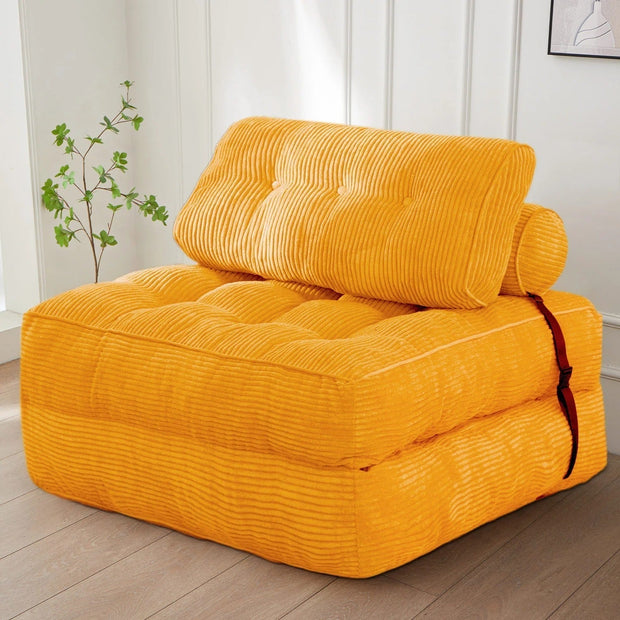 MAXYOYO Corduroy Sofa Bed - Convertible Sleeper Chair with Back Support