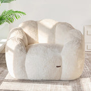 MAXYOYO Bean Bag Chair, Floral Shape Ultra Soft Faux Fur Petal Back Sofa for Adults, Single Size (Beige)